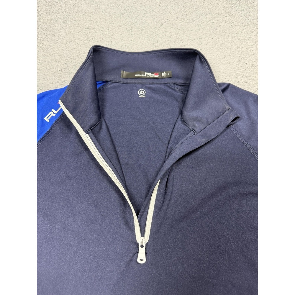 Ralph Lauren RLX Pullover Mens Medium Navy Colorblock 1/4 Zip Long Sleeve Golf - Picture 3 of 8